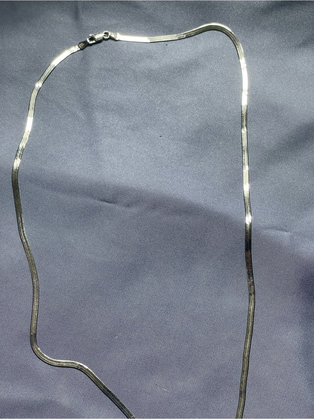 Silver Herringbone Chain Necklace
